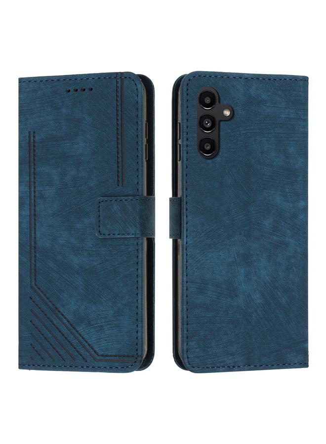 S-TOP Case For Samsung Galaxy A24 5G Skin Feel Stripe Pattern Leather Phone Case with Lanyard - Image 2