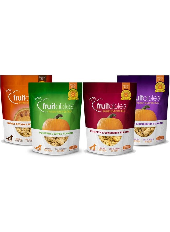 Fruitables Baked Crunchy Pumpkin Dog Treats, 7Oz, Variety Pack Of 4 - Image 1