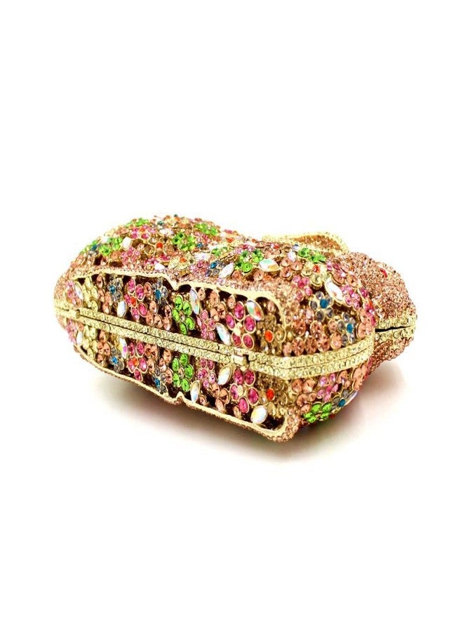DEBIMY Lovely Rabbit Rhinestone Handbags Bling Animal Crystal Clutch Purse Wedding Cocktail Party Evening Bags for Women Gold Colorful - Image 5