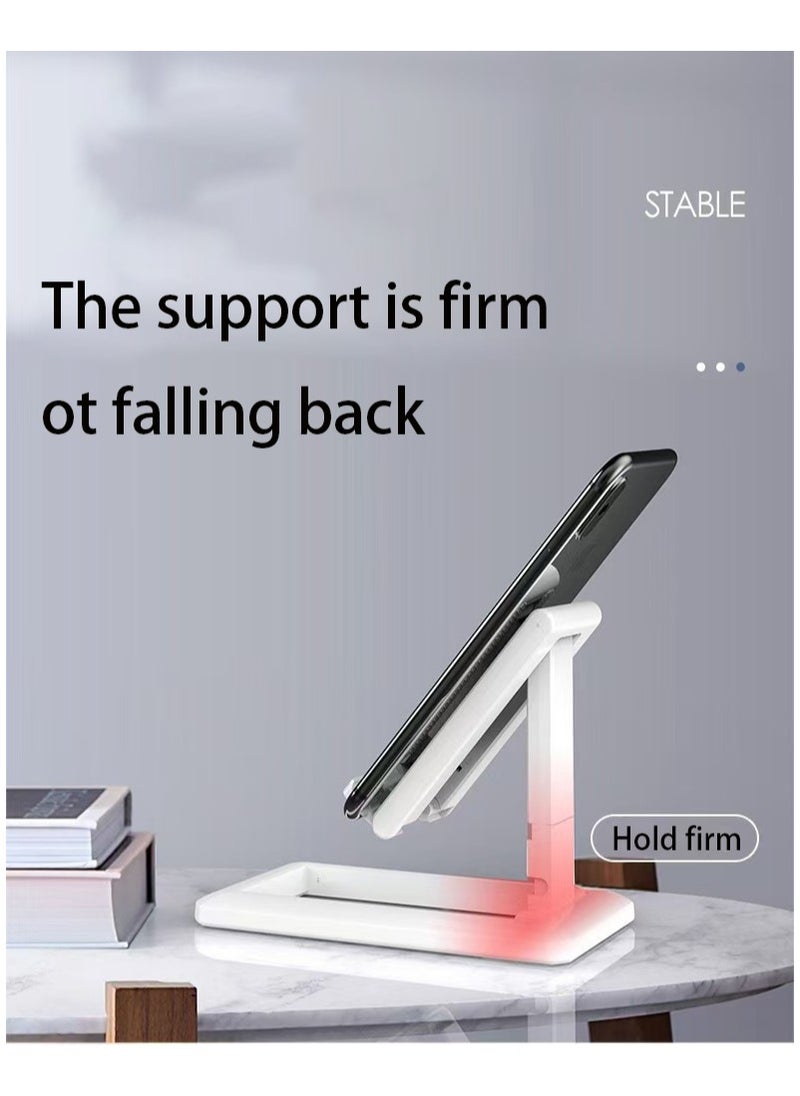 Generic - Foldable desktop phone stand Retractable live stand Portable lazy plank stand White - Image 1