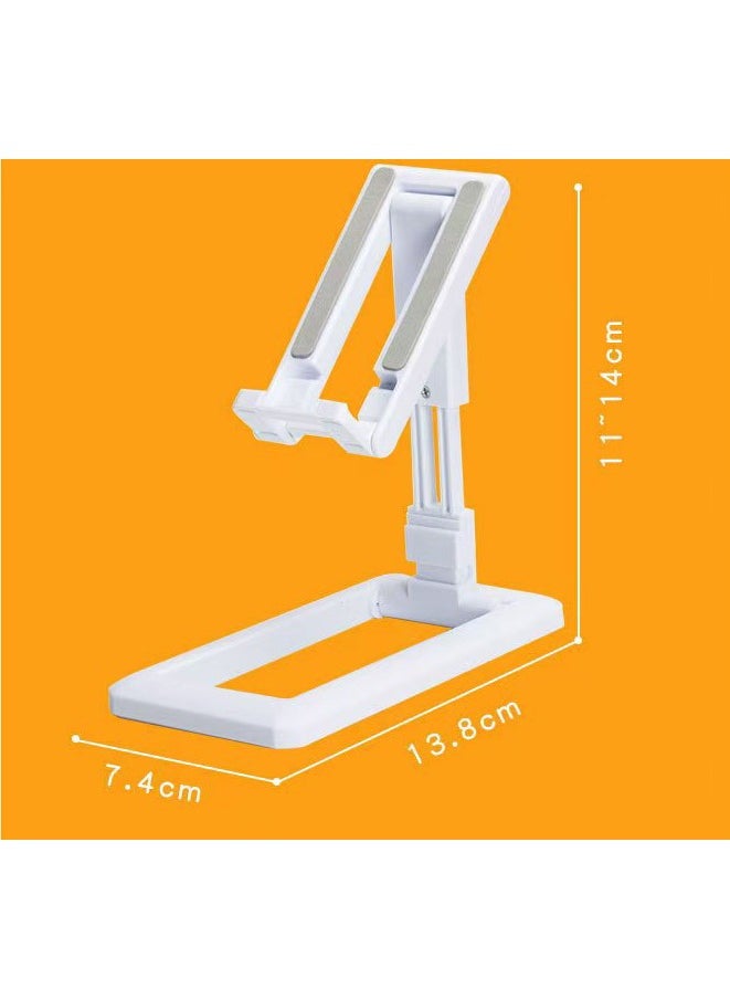Generic - Foldable desktop phone stand Retractable live stand Portable lazy plank stand White - Image 1