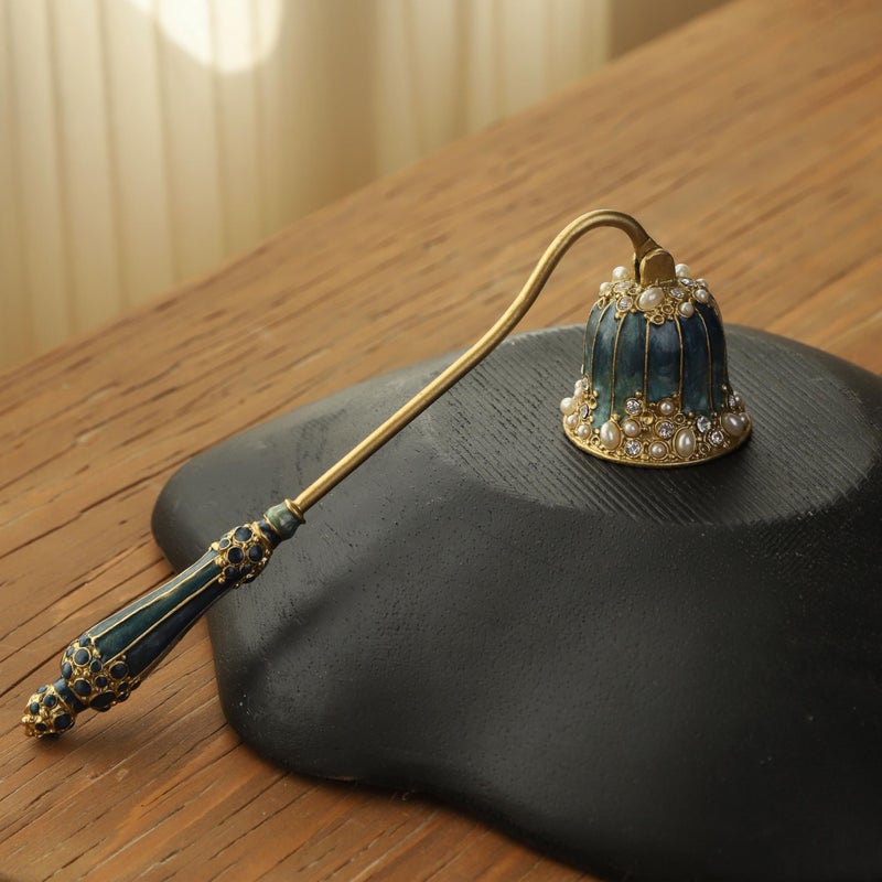 BGCTM Elegant Royal-Style Candle Snuffer with Pearl Inlay, Metal Handle for Safe and Stylish Candle Extinguishing (Royal Turquoise) - Image 3
