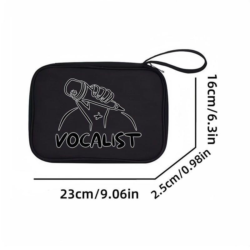Black Hand Held Microphone Digital Storage Bag for Vocalist Travel Cosmetics - Image 2