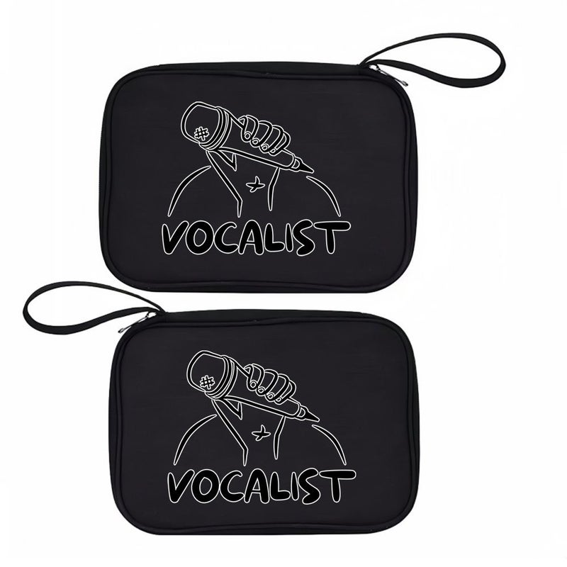Black Hand Held Microphone Digital Storage Bag for Vocalist Travel Cosmetics - Image 4