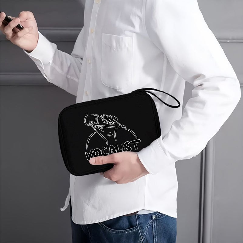 Black Hand Held Microphone Digital Storage Bag for Vocalist Travel Cosmetics - Image 5