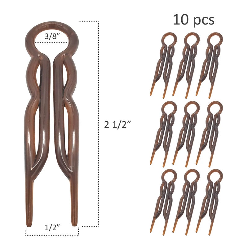 Good Hair Days Hair Pins - 2 1/2" Plastic, U-shaped Magic Grip Hairpins, Strong Durable Pins For Fine, Thick & Long Hair, Styling Accessories - Tortoise Shell, Set of 10 - Image 2
