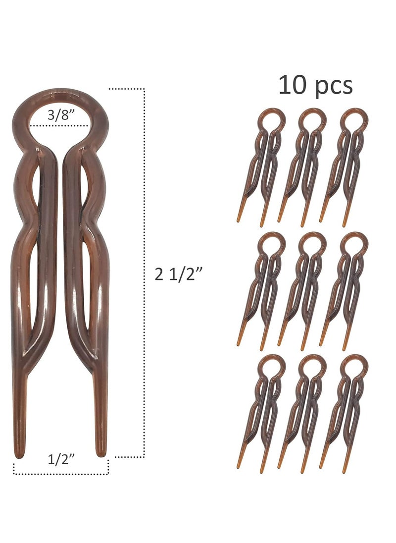 Good Hair Days - Hair Pins - Plastic, U-shaped Magic Grip Hairpins, Strong Durable Pins For Fine, Thick & Long Hair, Hair Styling Accessories, Set of 10 (Tortoise Shell) - Image 1