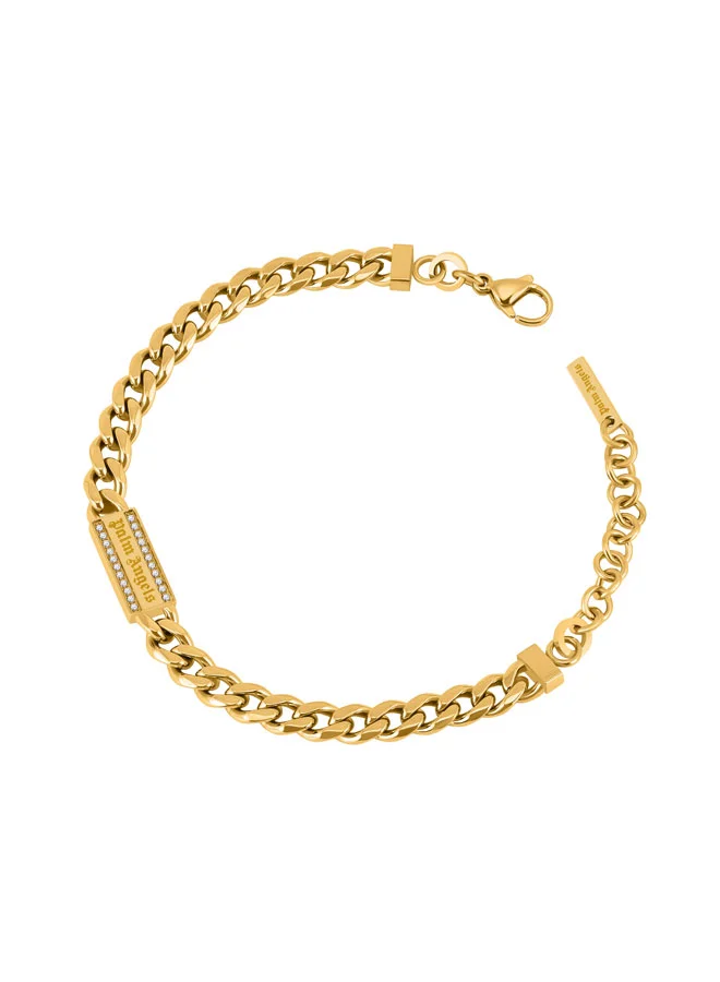 بالم انجلز Arlet Yellow Gold Plated Stainless Steel Curb Chain Bracelet for Women