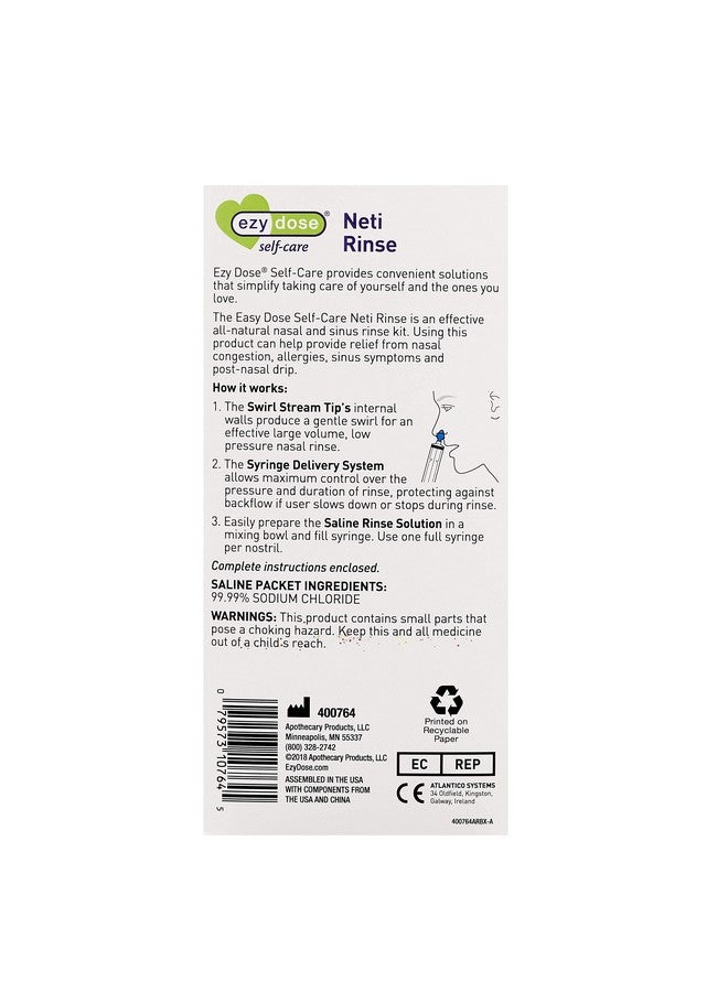 Ezy Dose Sinus and Allergy Relief Syringe | Nose Rinse for Home or Travel | Includes 50 Saline Packets - Image 3