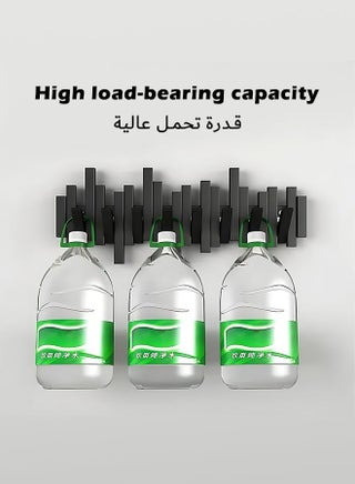 خطاف خشبي، حامل معاطف بيانو مزخرف مثبت على الحائط، رف خطافات قابل للطي 8 خطافات، فن جداري، حامل حائط يحمل بسهولة جميع معاطفك أو مفاتيحك أو حقائبك، مثالي لغرفة المعيشة، غرفة النوم، المدخل، الخزانة، خلف الباب (أسود) - view 3