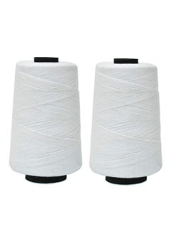 Embroiderymaterial EmbroideryMaterial White Polyester and Cotton Embroidery Thread, Sewing Threads, Thread for Craft, Stitching Thread, White Thread, Thread for Sewing, Threads for Sewing Machine (2 Rolls, 450 Meters)  - Image 1