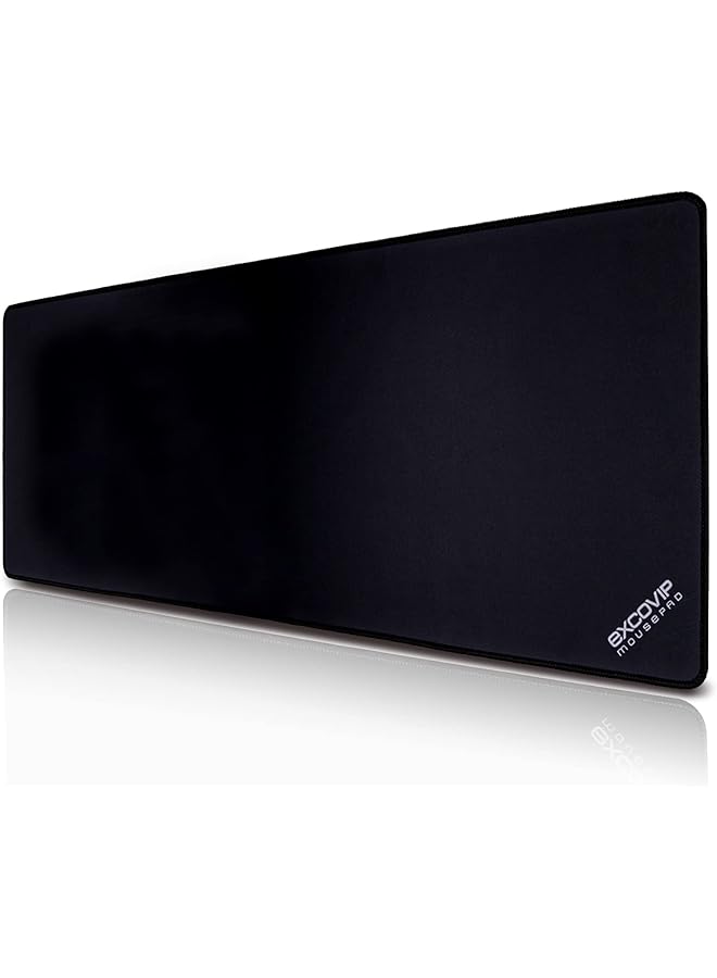 إكسوفيب لوحة ماوس ألعاب كبيرة طويلة Xxl لوحة ماوس قماشية ممتدة لوحة ماوس مكتب بحواف مخيطة لألعاب المكتب والمنزل 35.4 × 11.8 بوصة أسود - Image 1