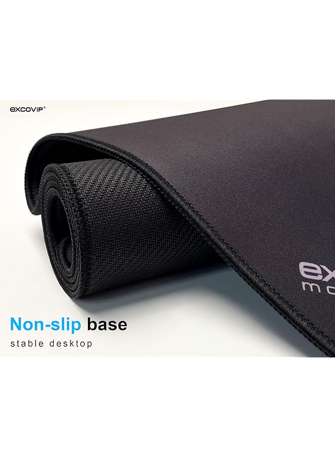 إكسوفيب لوحة ماوس ألعاب كبيرة طويلة Xxl لوحة ماوس قماشية ممتدة لوحة ماوس مكتب بحواف مخيطة لألعاب المكتب والمنزل 35.4 × 11.8 بوصة أسود - Image 5