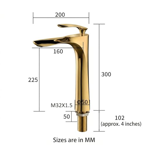 InArt Wash Basin Tap – Water Tap for Wash Basin, Bathroom Taps for Home, Pillar Tap for Wash Basin, Washbasin Taps for Home, Taps for Bathroom, Long Tap for Wash Basin (Gold Color) - Image 5