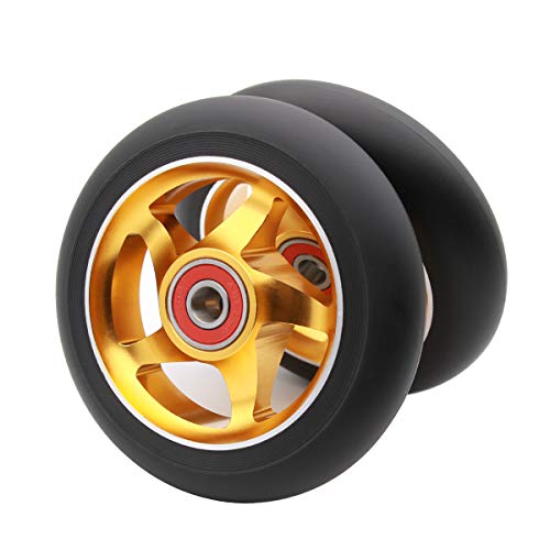 Z-FIRST 2Pcs 100 mm Pro Stunt Scooter Wheels with ABEC 9 Bearings for MGP/Razor/Lucky/Envy/Vokul Pro Scooters Replacement Wheels(Gold) - Image 3