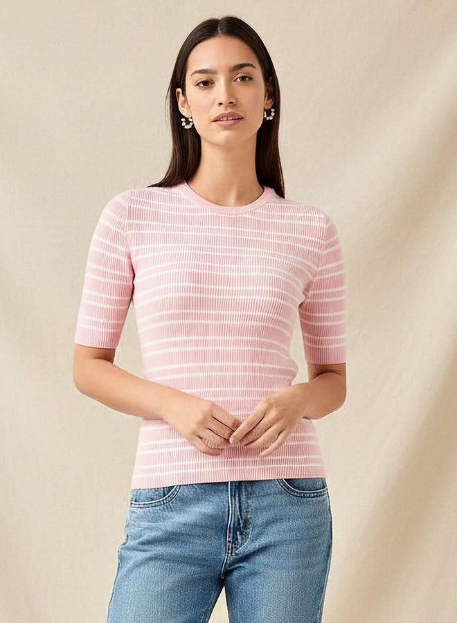 Splash FAV Striped Crew Neck Sweater - Image 1