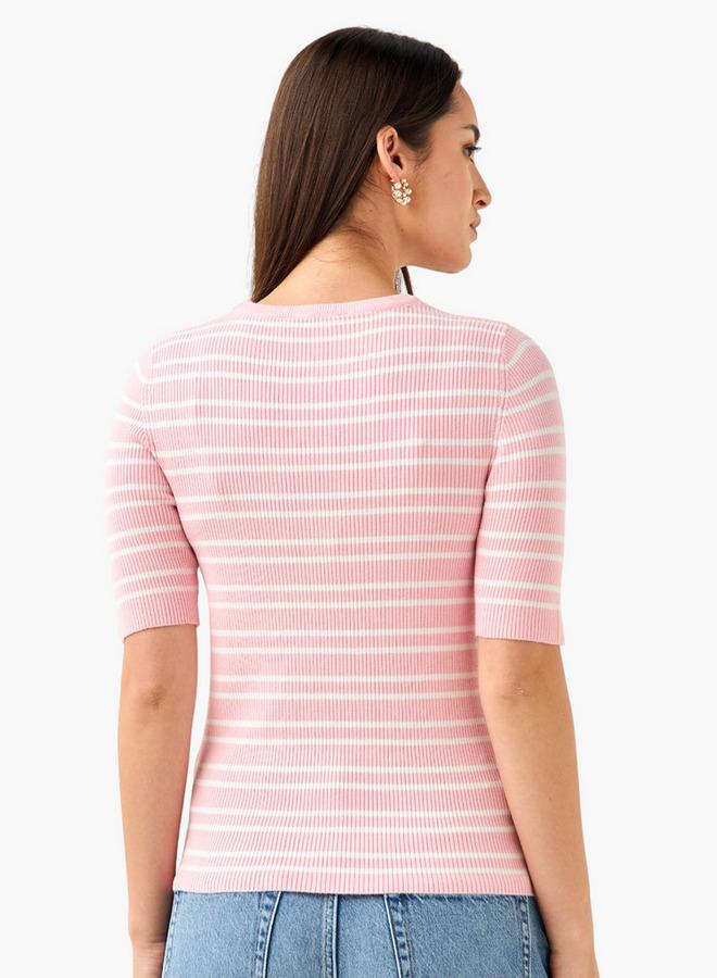 Splash FAV Striped Crew Neck Sweater - Image 4
