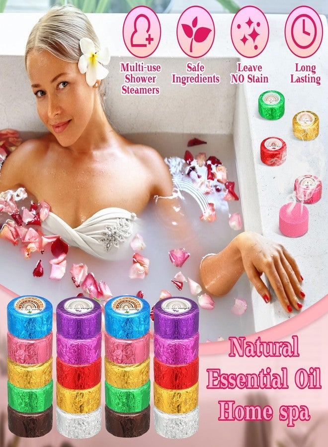 Swiffen 50 Pcs Valentine Spa Party Gifts Shower Aromatherapy Steamers Bulk with 10 Scents Team Appreciation Inspirational Gifts Bulk Boho Rainbow Individually Wrapped Shower Bombs for Women - Image 5