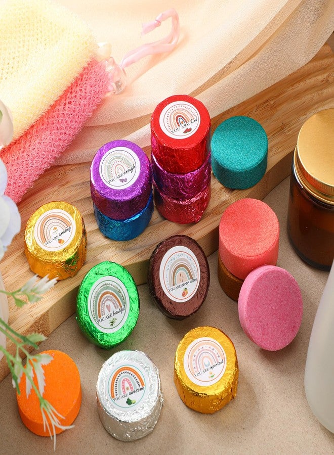 Swiffen 50 Pcs Valentine Spa Party Gifts Shower Aromatherapy Steamers Bulk with 10 Scents Team Appreciation Inspirational Gifts Bulk Boho Rainbow Individually Wrapped Shower Bombs for Women - Image 4