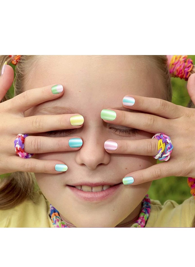 SYOSI Kids Press on Nails Children, 120 Pieces Fake Artificial Tips Girls Full Cover Short False Fingernails for Decoration  (Lovely Pattern) - Image 4