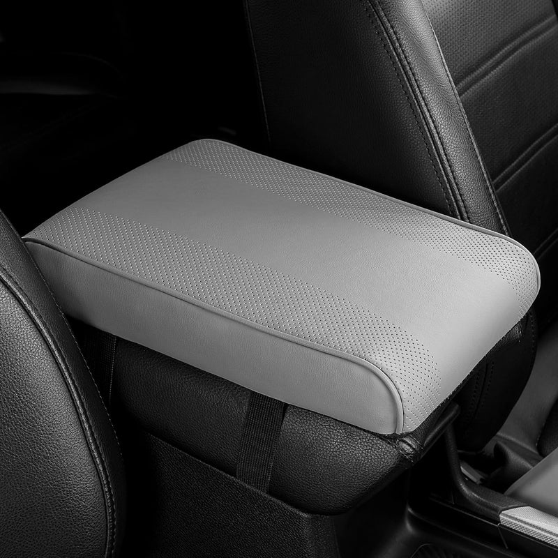 SEG Direct Car Center Console Cover, Breathable Leather Auto Armrest Cover, Memory Foam Arm Rest Cushion, Universal Car Seat Box Cover Car Interior Accessories, Gray - Image 1
