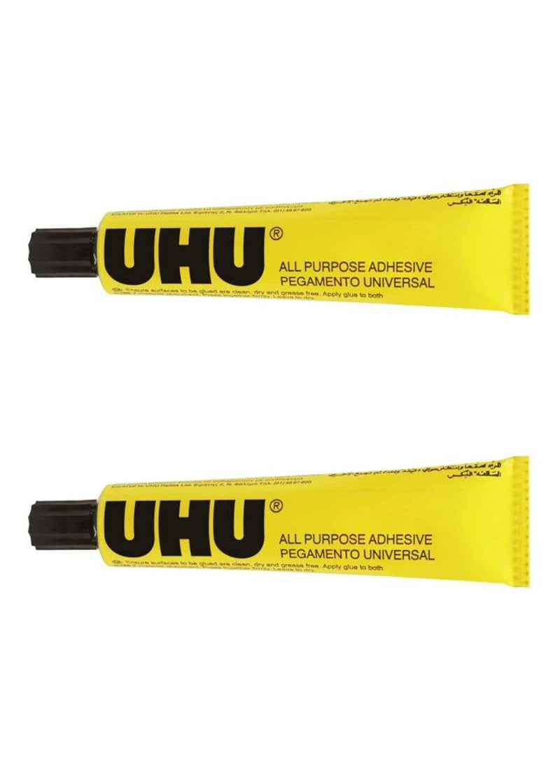 UHU All Purpose Adhesive, 20 ml Yellow/Black Pack Of 2  - Image 1