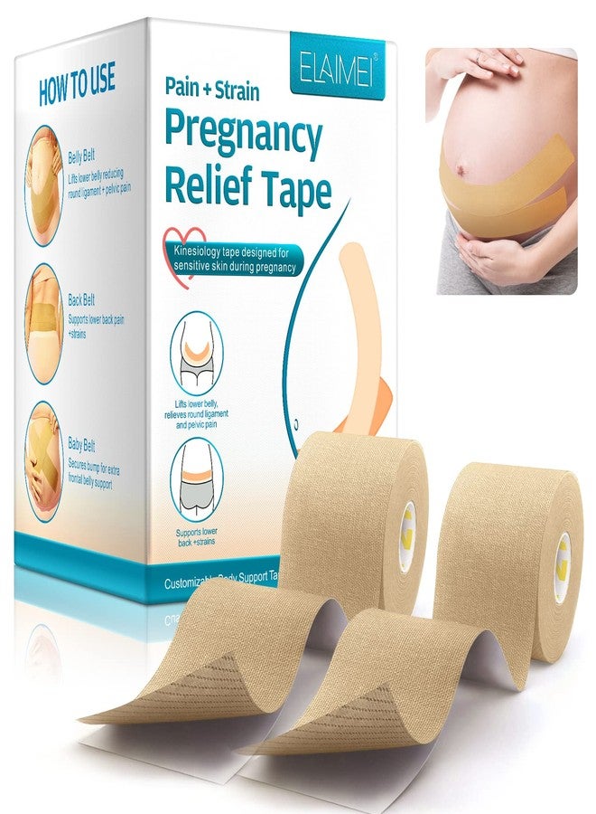Duuous Pregnancy Tape Maternity Belly Support Tape Women, Spider Tape Pregnancy, Belly Support Tape, Pain & Strain Relief Belt, Pregnancy Gifts for Women 18 Ft Roll, 2 Rolls - Image 1