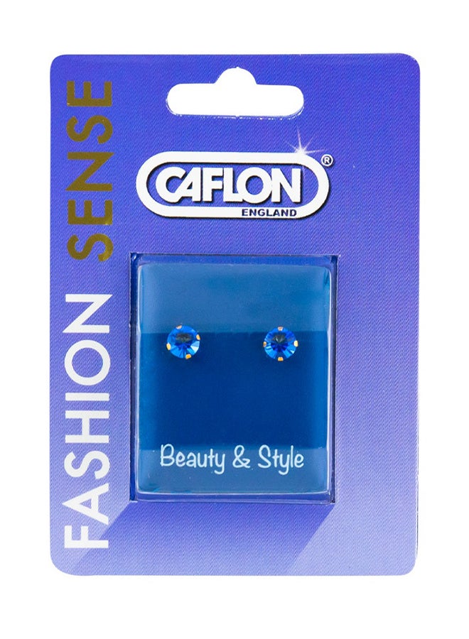 Caflon Fashion Sense Gold Plated Sapphire Tiffany Earring| 5Mm