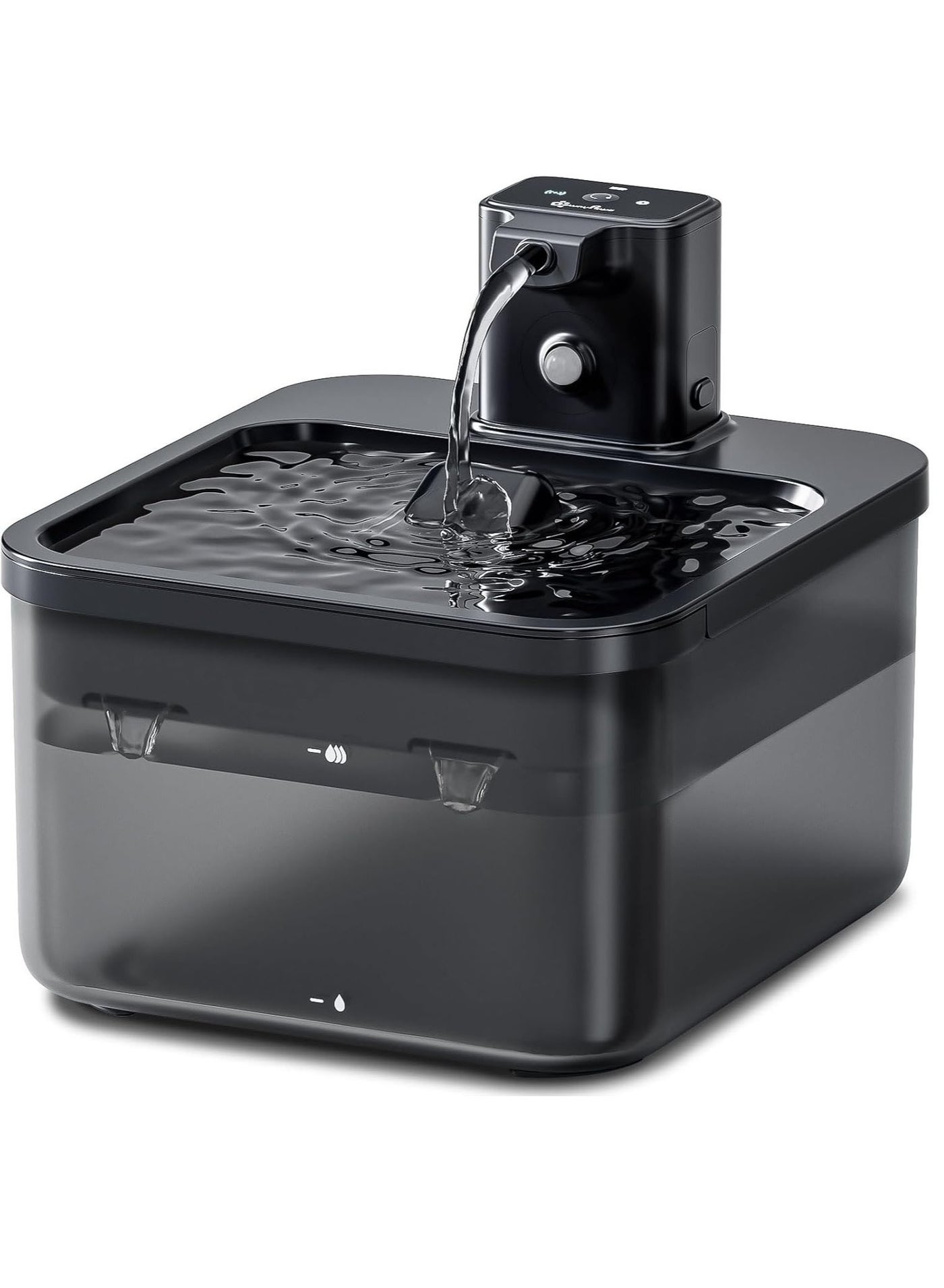 Battery Operated Cat Water Fountain, 84oz/2.5L Wireless Pet Water Fountain for Cats Inside, Automatic Cat Waterer Fountain with Motion Sensor, Ultra Quiet Pump, BPA-Free, Black