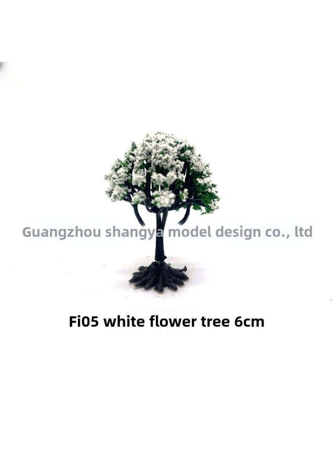 Generic - Color Separation Layered Shrub Flower Tree Direct Flower Tree Sand Table Model Tree Building Model Micro Landscape Tree Model Tree-Color:White Flower Tree With Tree Legs Fi05 4cm - Image 1