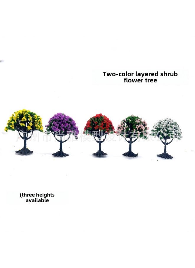Generic - Color Separation Layered Shrub Flower Tree Direct Flower Tree Sand Table Model Tree Building Model Micro Landscape Tree Model Tree-Color:White Flower Tree With Tree Legs Fi05 4cm - Image 1