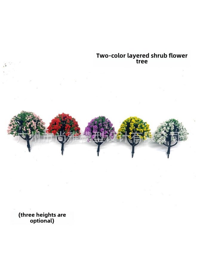 Generic - Color Separation Layered Shrub Flower Tree Direct Flower Tree Sand Table Model Tree Building Model Micro Landscape Tree Model Tree-Color:White Flower Tree With Tree Legs Fi05 4cm - Image 1