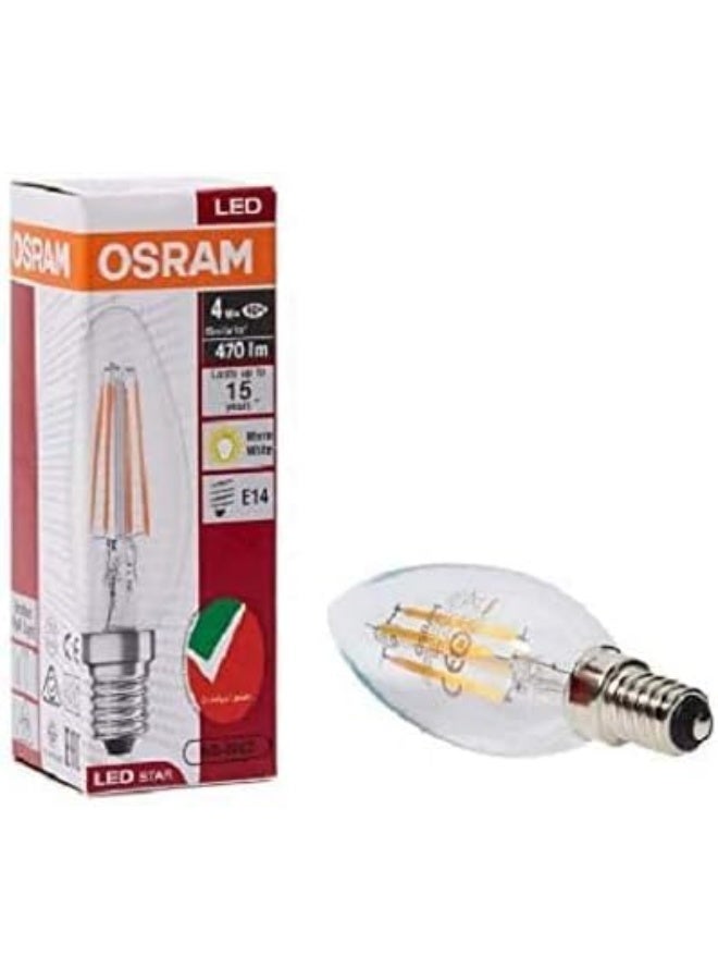 Osram LED Bulb E14 Filament Warm White 2700K 4W Classic B 40 Clear Light Non Dimmable Pack Of 10 - Image 4