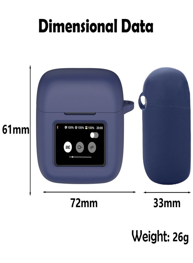 EasyBee [2 Pack] easyBee Case Compatible with JBL Tour Pro 3 Charging Cover, with 2 Keychain and Anti-Lost Strap, Soft Liquid Silicone Ultra Thin Shockproof Protective Kit - Black and Blue - Image 3