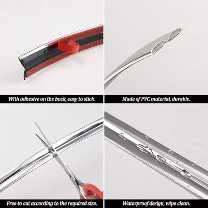 20 FT FLEXIBLE MOLDING TRIM,CEILING MOLDING PEEL AND STICK,CORNER GUARDS WALL TRIM,SELF ADHESIVE CAULK STRIP FOR LIVING ROOM, BEDROOM, KITCHEN, BATHROOM (BLACK) - Image 3