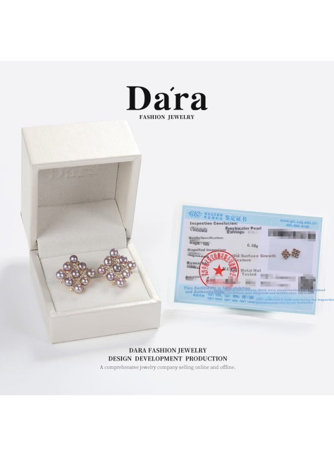Dara Pearl Stud Earrings For Women, Non-nucleated Pearl Earrings, High Luster Slightly Flawed Design Festival Birthday Gift For Girlfriend - Image 2