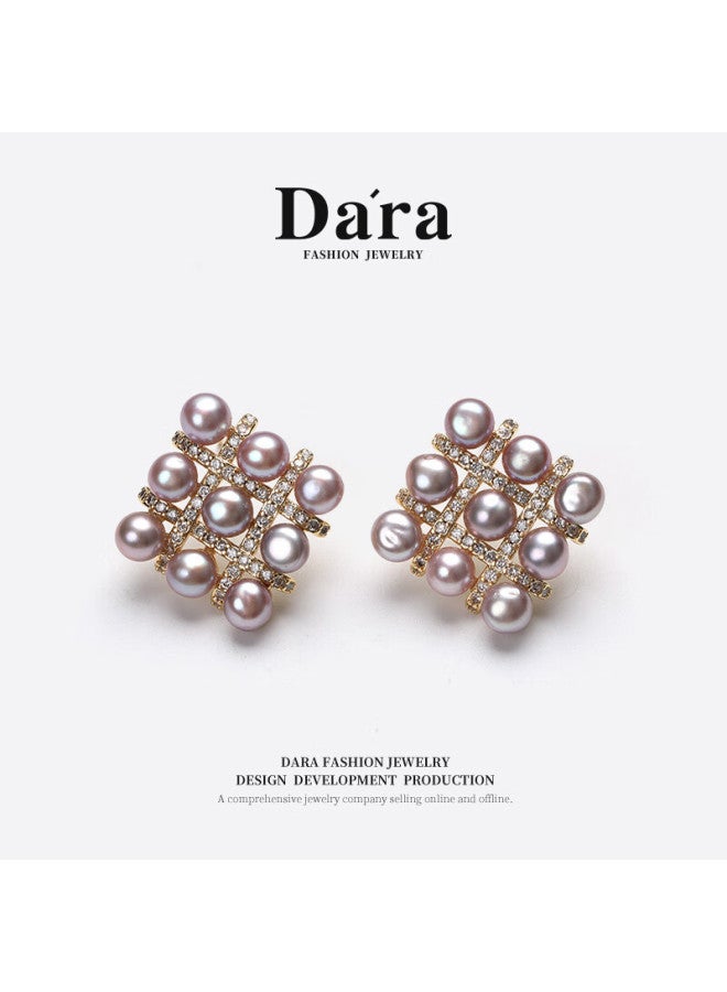 Dara Pearl Stud Earrings For Women, Non-nucleated Pearl Earrings, High Luster Slightly Flawed Design Festival Birthday Gift For Girlfriend - Image 1