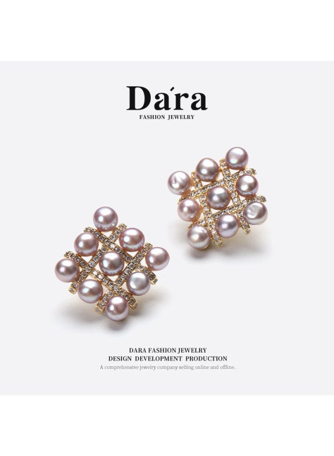 Dara Pearl Stud Earrings For Women, Non-nucleated Pearl Earrings, High Luster Slightly Flawed Design Festival Birthday Gift For Girlfriend - Image 3