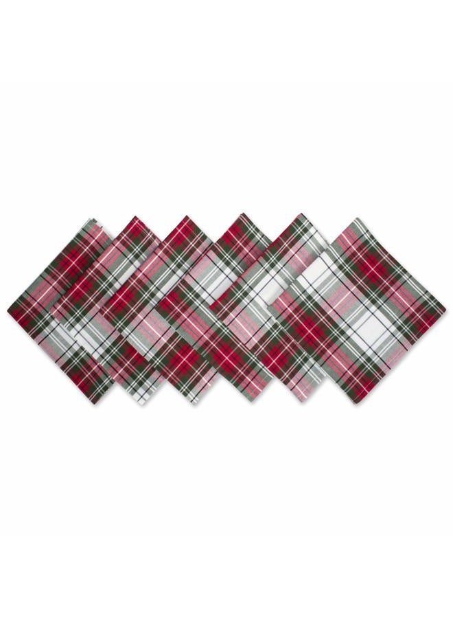 DII Tartan Plaid Collection Holiday Dining Table & Kitchen Décor, Christmas Napkin, 20x20, Red, Green & White, 6 Piece - Image 1