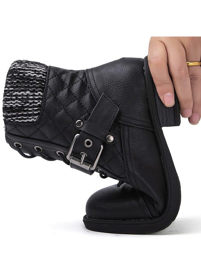 GLOBALWIN Women's 2102 Black Ankle Booties Fashion Combat Boots 9M - Image 5