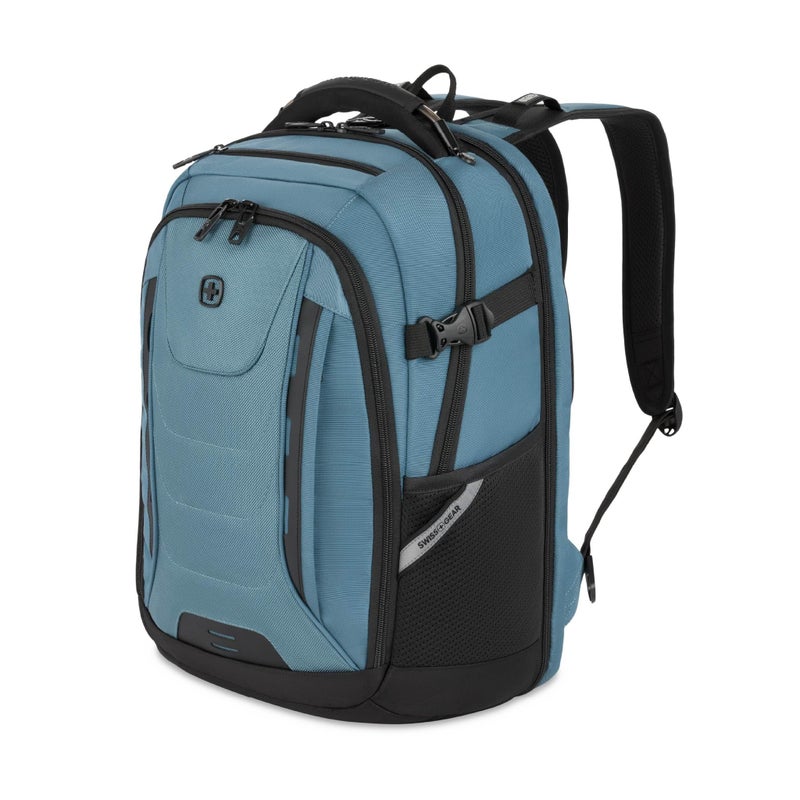 SWISSGEAR حقيبة ظهر كمبيوتر محمول SwissGear Travel Tech Pro – تناسب أجهزة الكمبيوتر المحمولة حتى 16 بوصة – حقيبة ظهر ScanSmart صديقة لـ TSA مع جيوب منظم متعددة – أزرق - Image 1