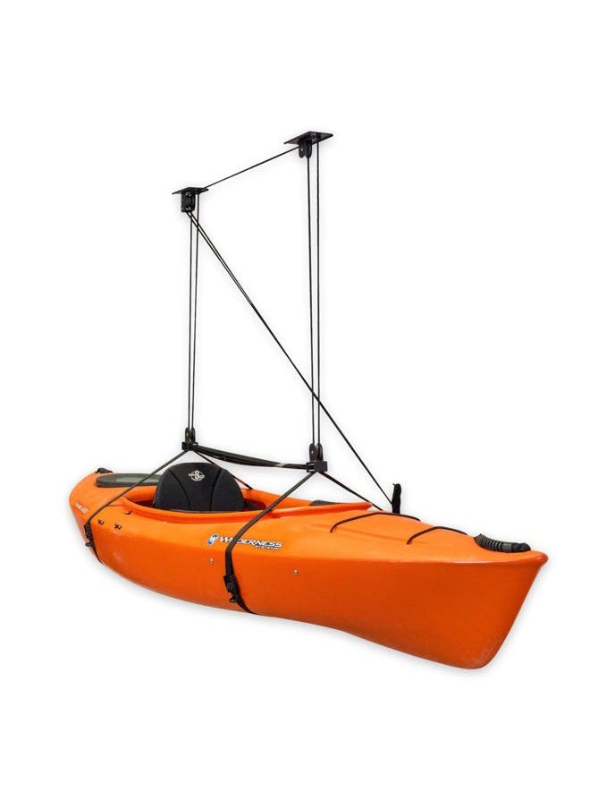 StoreYourBoard Kayak and Canoe Ceiling Pulley System, Garage Mount Storage Hoist, Heavy Duty Holds 150 lbs, Indoor Hanging Organizer  - Image 1