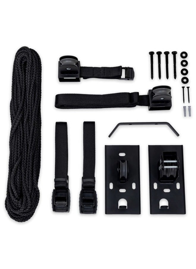 StoreYourBoard Kayak and Canoe Ceiling Pulley System, Garage Mount Storage Hoist, Heavy Duty Holds 150 lbs, Indoor Hanging Organizer  - Image 5