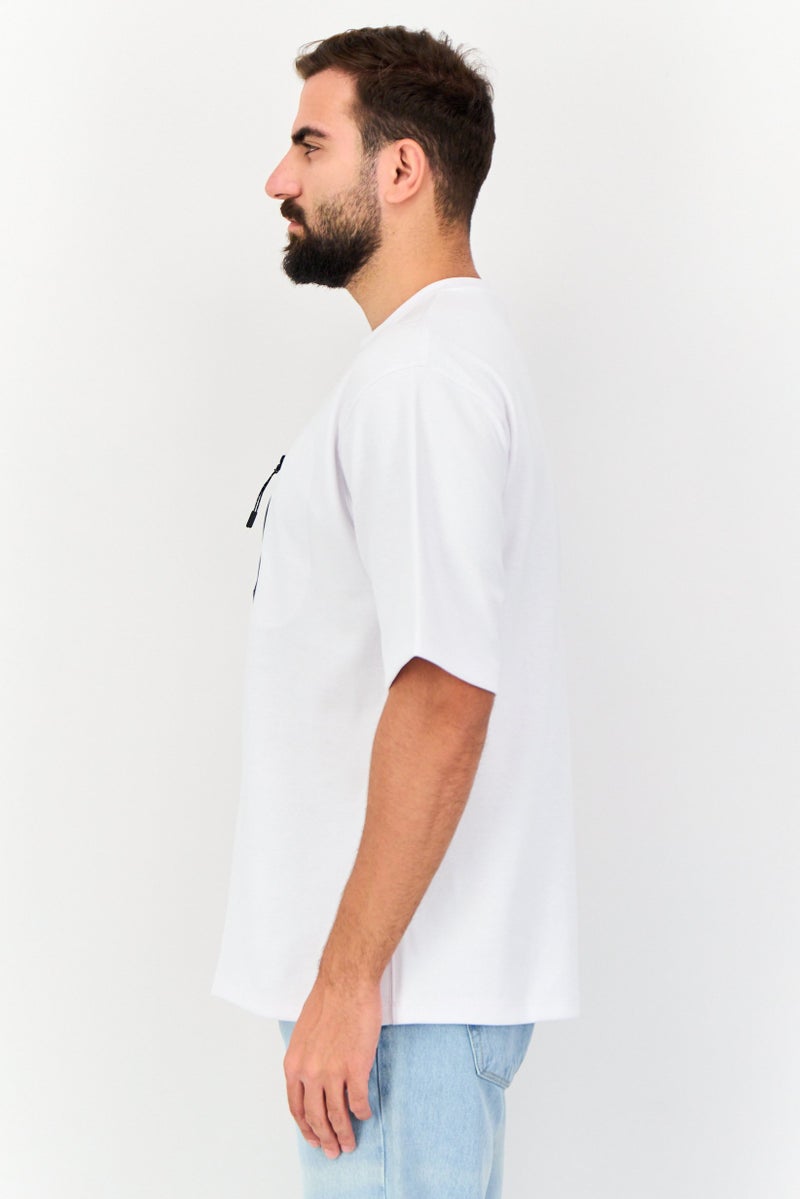 Celio Men Crew Neck Short Sleeve Plain T-Shirt, White - Image 2