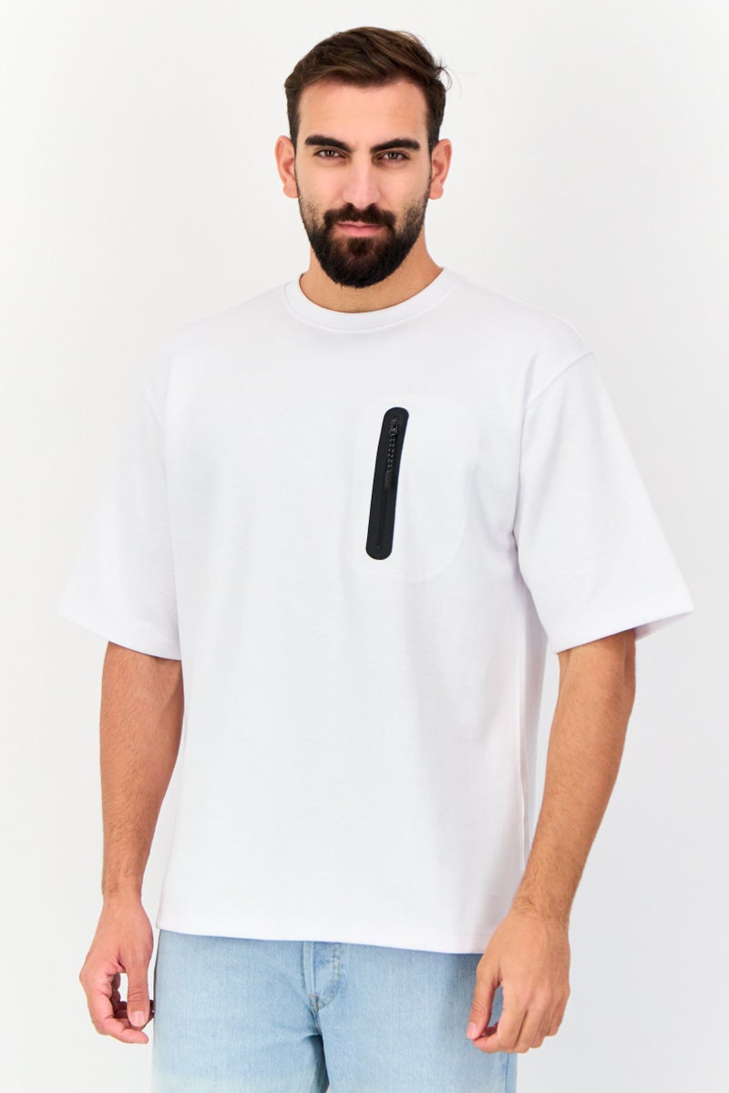 Celio Men Crew Neck Short Sleeve Plain T-Shirt, White - Image 1