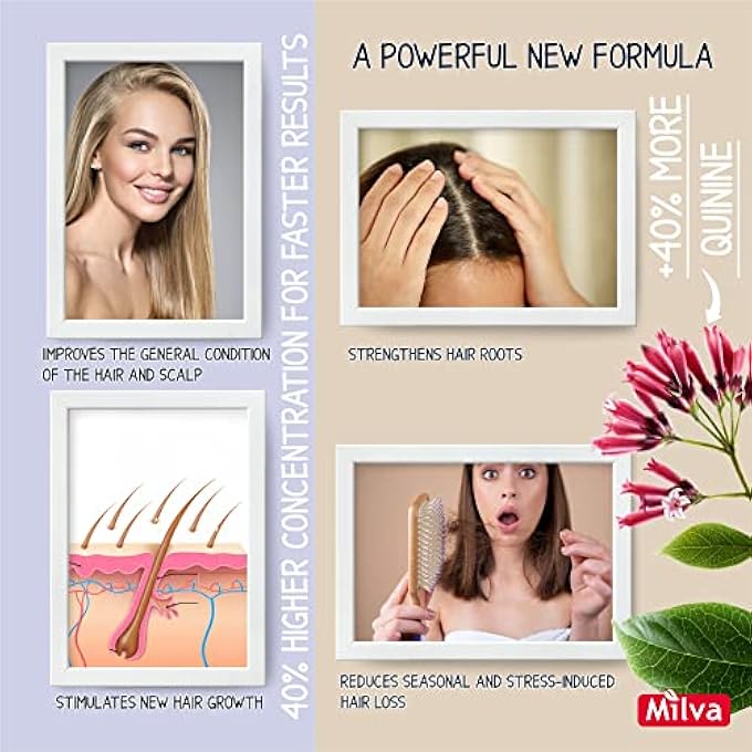 Milva HAIR GROWTH SHAMPOO FORTE WITH QUININE EXTRACT - 200 ML ANTI HAIR LOSS SHAMPOO FOR WOMEN AND MEN - HAIR THICKENING SHAMPOO FOR FINE HAIR THINNING TREATMENT THAT NOURISH SCALP AND FOLLICLES - Image 3