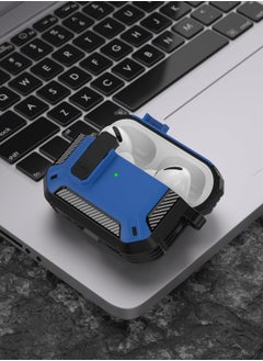 Airpods Pro 2nd Generation Case Cover with Lock, AirPods Pro 2 Protective Case Cover, Military Hard Shell Rugged Shockproof Cover with Keychain Compatible with Apple Airpods Pro 2 (Black/Blue) - pzsku/ZABA54FB8A5D15375F6ADZ/45/_/1716994293/5647b538-090b-4fc5-b002-60c639988f65