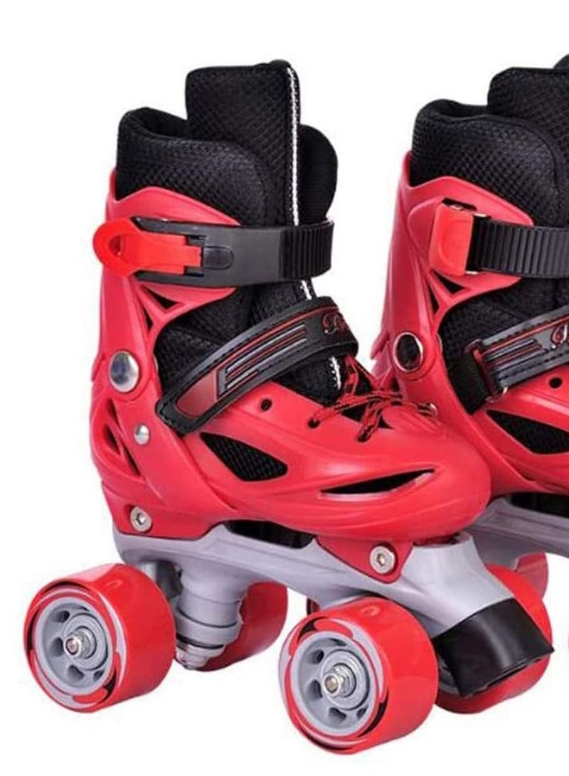 LIMOS Roller Skates Shoes Double Rows 4 Wheels with Adjustable Size AREA for Boys And Girls (Red XS(27-30)) - Image 3