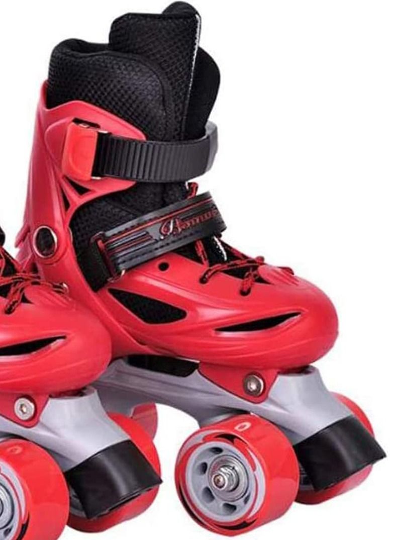 LIMOS Roller Skates Shoes Double Rows 4 Wheels with Adjustable Size AREA for Boys And Girls (Red XS(27-30)) - Image 4