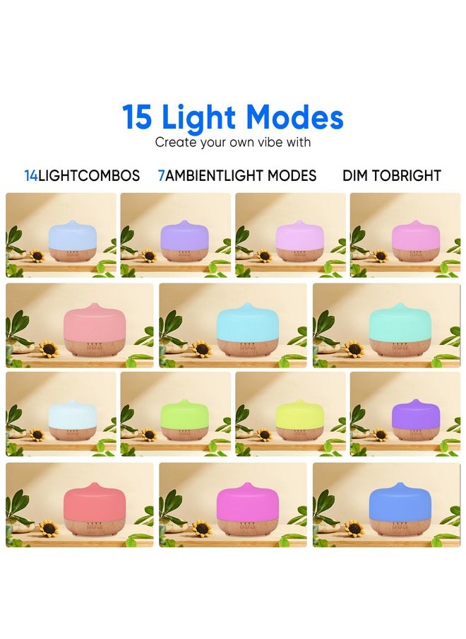 HAPPTWS 1000Ml Essential Oil Diffuser Remote Control Aromatherapy Diffuser 7 Color Changing Led For Large Room Home  - Image 3